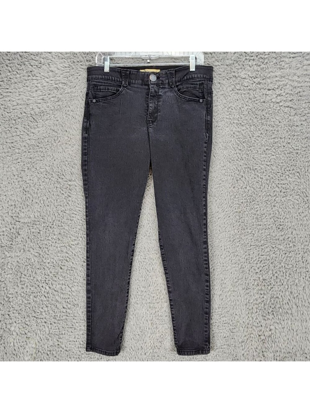 Democracy Jeans Womens 12 Black Stretch Mid Rise Shaping Skinny Leg *Read*